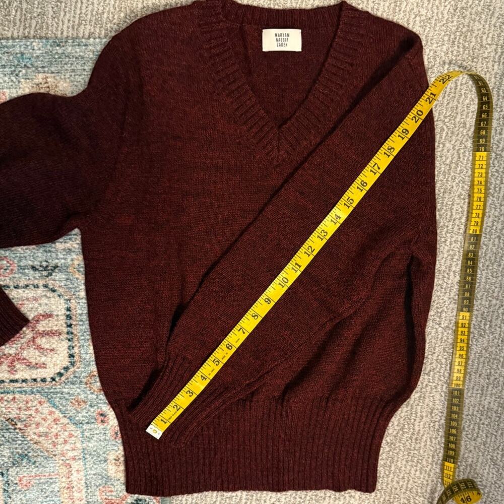 MARYAM NASSIR ZADEH – Annora Sweater Merlot Maroon - Large (New) - Picture 7 of 9